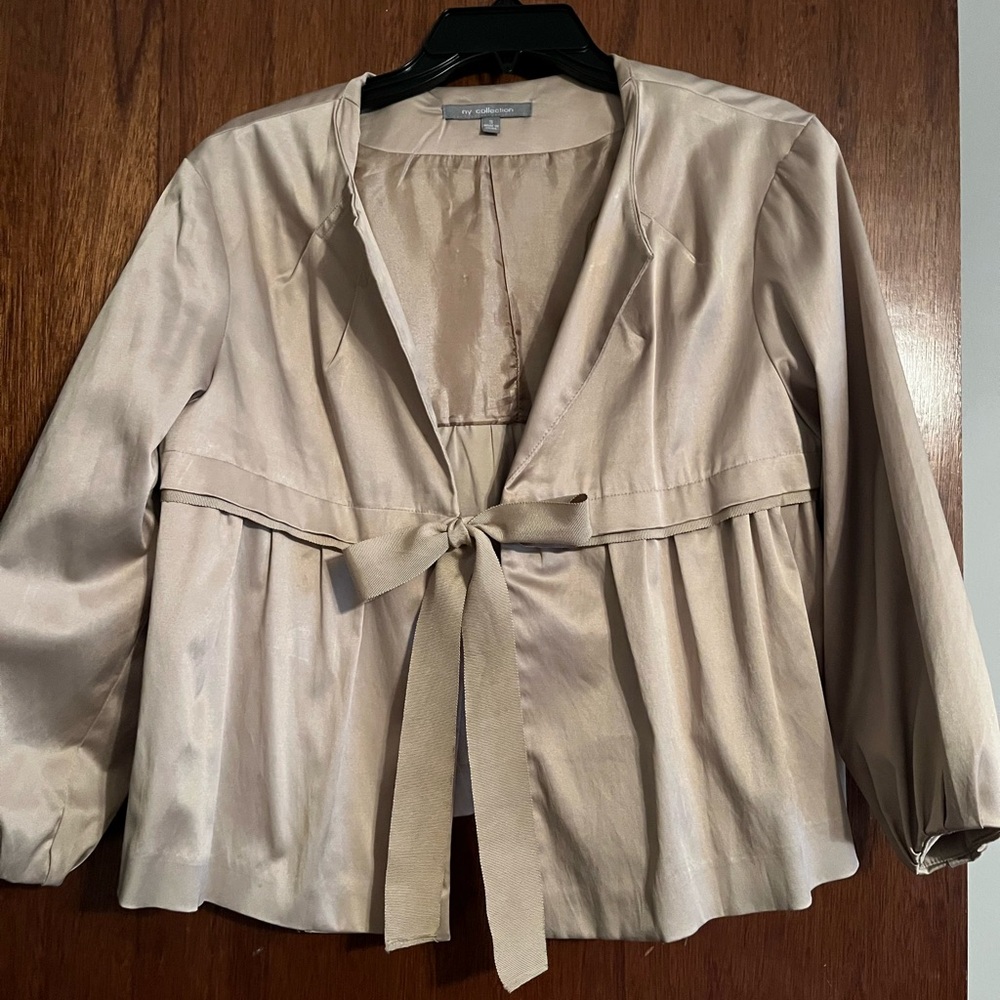 NY Collection Satin Beige Blazer